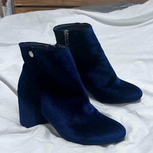 Steve Madden Velvet Navy Boot Heels